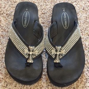 Western cross bling sandals